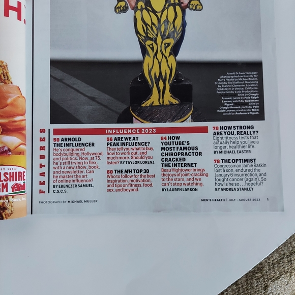 Men's Health July August 2023  Summer of Arnold schwarzenegger Beau Hightower - Picture 3 of 8